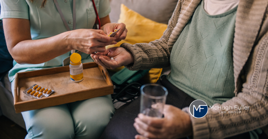 Nursing home patient taking medication